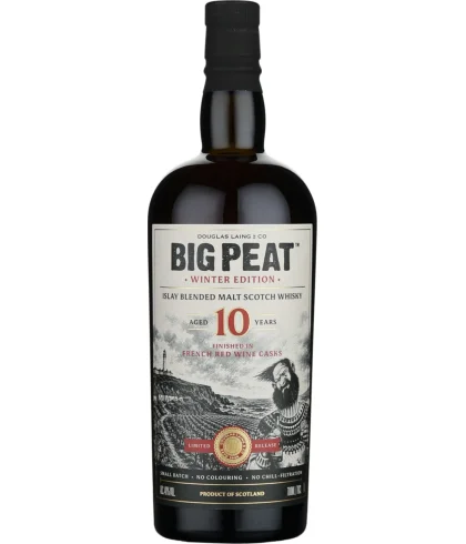 Fles Big Peat 10YO French Red Wine Casks, whisky, bij slijterij t Bockje in Bathmen