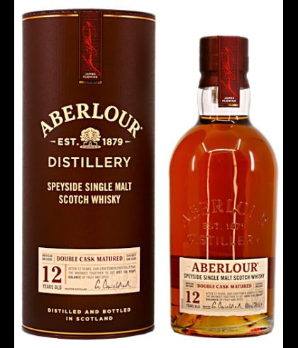 Fles Aberlour 12 Years Double Cask Matured, Speyside single malt whisky, op voorraad bij slijterij t Bockje in Bathmen