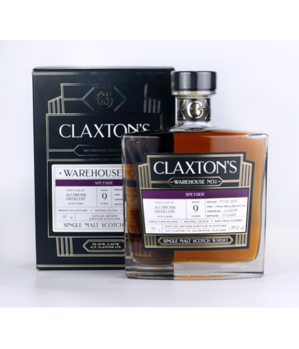 Fles Claxton’s Warehouse No.1 Auchroisk 2012 9 Years Old, single malt whisky, op voorraad bij slijterij t Bockje in Bathmen