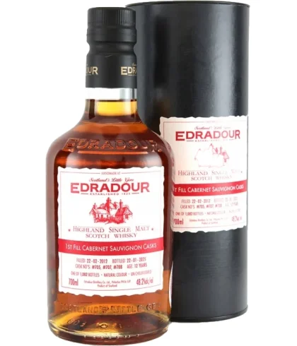 Fles Edradour 2012 Cabernet Sauvignon Cask, single malt whisky, op voorraad bij slijterij t Bockje in Bathmen