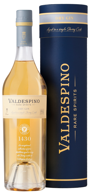 Fles Valdespino Single Fino Cask Rare Dry Gin, gin van Valdespino, bij slijterij ’t Bockje in Bathmen