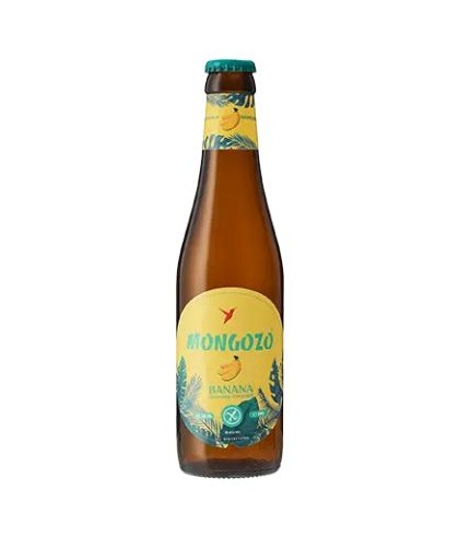 Fles Mongozo Banana, bier van Mongozo, bij slijterij t Bockje in Bathmen