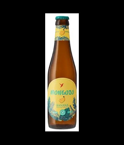 Fles Mongozo Banana, bier van Mongozo, bij slijterij t Bockje in Bathmen