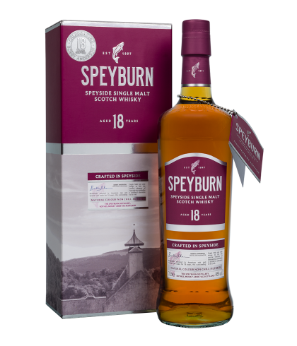 Fles Speyburn 18 Years Old, Speyside single malt whisky uit Rothes, op voorraad bij slijterij t Bockje in Bathmen