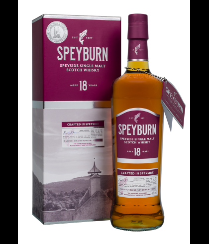 Fles Speyburn 18 Years Old, Speyside single malt whisky uit Rothes, op voorraad bij slijterij t Bockje in Bathmen