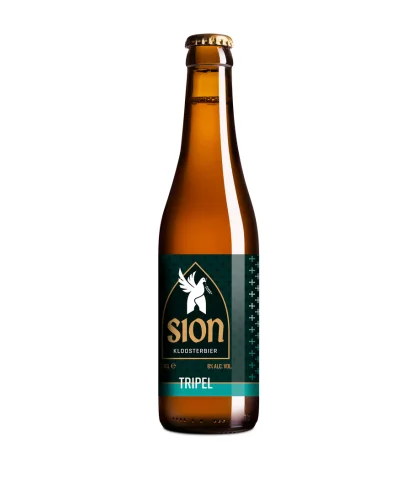 Fles Sion Tripel, bier van Sion, bij slijterij t Bockje in Bathmen