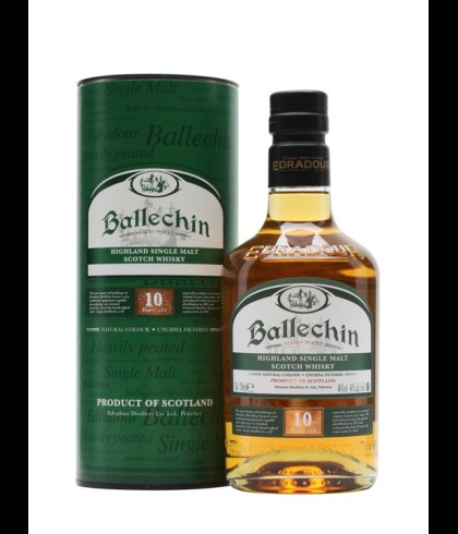 Fles Ballechin 10 Years Old, single malt whisky, op voorraad bij slijterij t Bockje in Bathmen