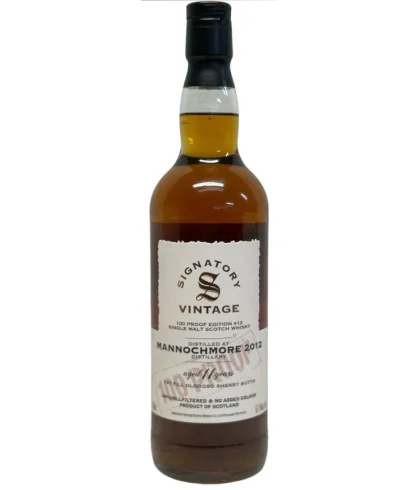 Fles Signatory Mannochmore 11 Years Old 100 Proof Edition, enkel vat gebotteld door Signatory Vintage, op voorraad bij slijterij t Bockje in Bathmen