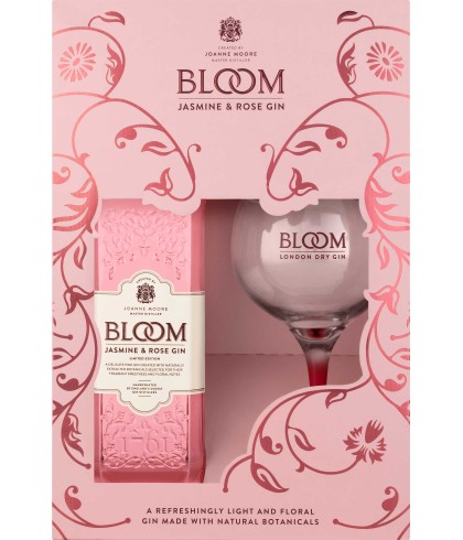 Fles Bloom Jasmine & Rose GVP + Copa de Balonglas, gin van Bloom, bij slijterij t Bockje in Bathmen