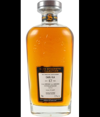 Fles Signatory Vintage Caol Ila 17 Years Old, single malt whisky, op voorraad bij slijterij t Bockje in Bathmen