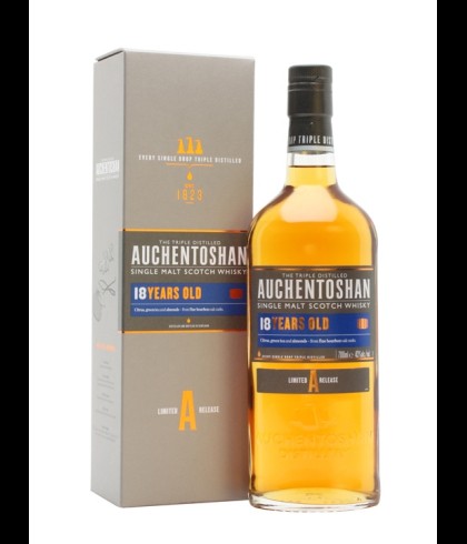 Fles Auchentoshan 18 Years Old, single malt whisky, op voorraad bij slijterij t Bockje in Bathmen