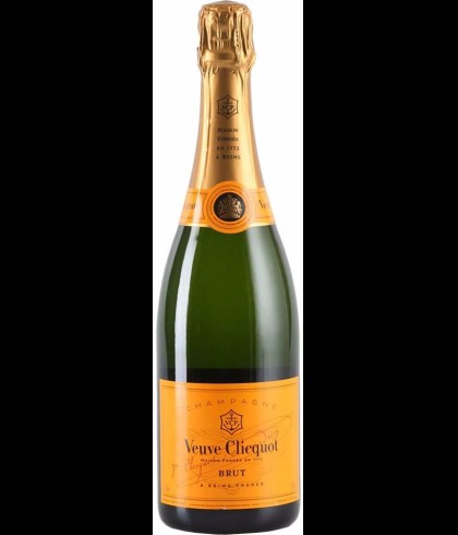 Fles Veuve Clicquot Brut, wijn op voorraad bij slijterij t Bockje in Bathmen