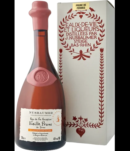 Fles Nusbaumer Exception Prune de Ferme, eau de vie van pruim, bij slijterij t Bockje in Bathmen