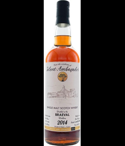 Fles Silent Ambassador Braeval 6 Years Old, single malt whisky, op voorraad bij slijterij t Bockje in Bathmen