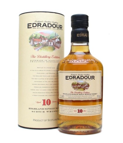 Fles Edradour 10 Years Old, single malt whisky, op voorraad bij slijterij t Bockje in Bathmen