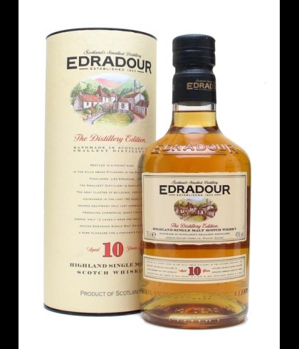 Fles Edradour 10 Years Old, single malt whisky, op voorraad bij slijterij t Bockje in Bathmen