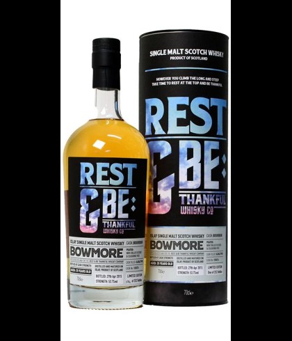 Fles RBTW Bowmore 1990, single malt whisky, op voorraad bij slijterij t Bockje in Bathmen