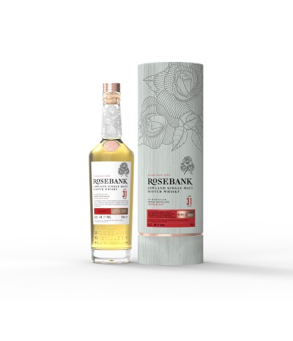 Fles Rosebank 31 Years Old, Schotse Lowland single malt, op voorraad bij slijterij ’t Bockje in Bathmen