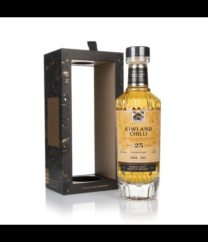 Fles Wemyss Kiwi and Chilli Glenrothes 25 Years Old 1996, Schotse whisky gebotteld door Wemyss Malts, op voorraad bij slijterij t Bockje in Bathmen