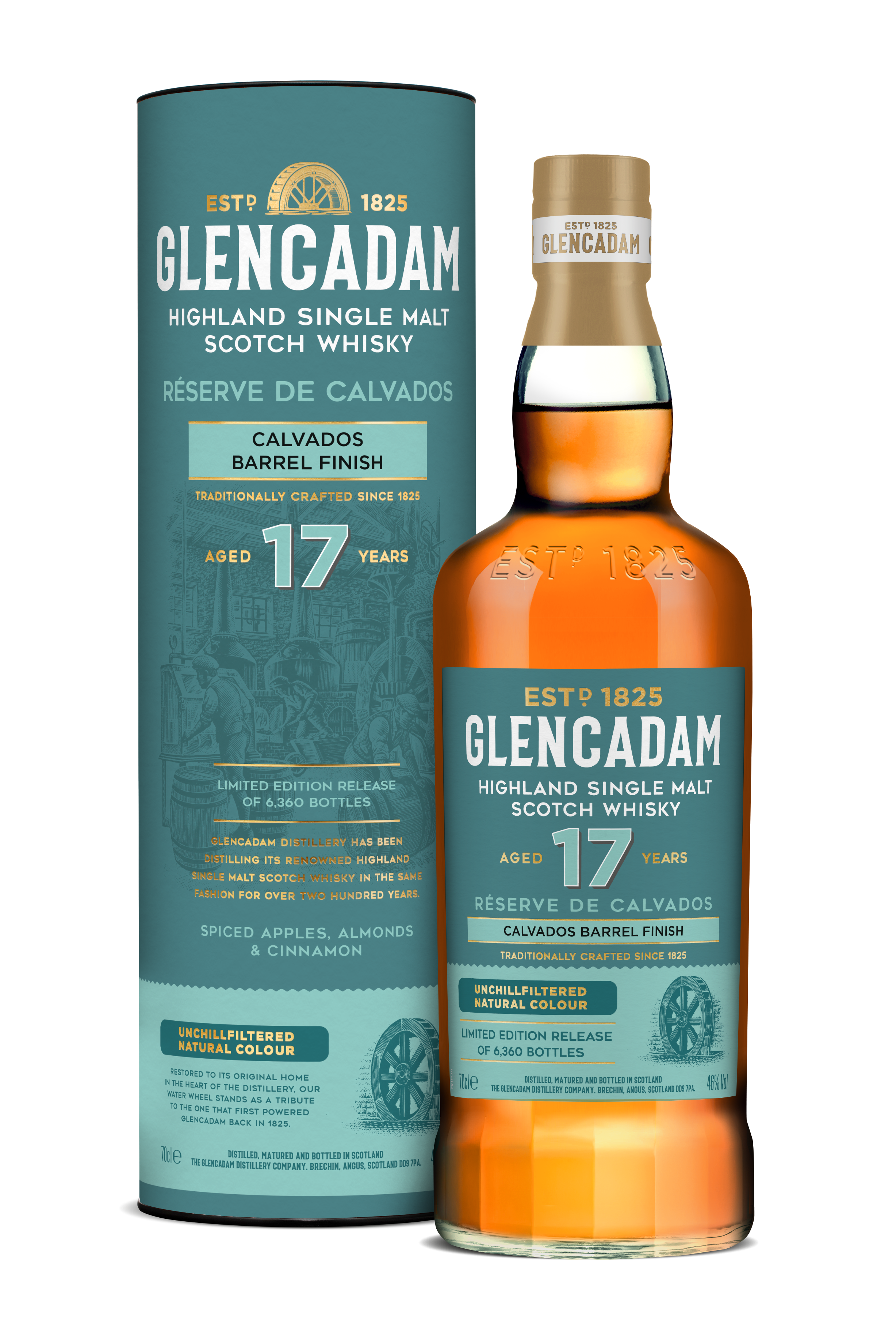Fles Glencadam 17 Years Old Calvados Cask Finish, single malt whisky, op voorraad bij slijterij t Bockje in Bathmen