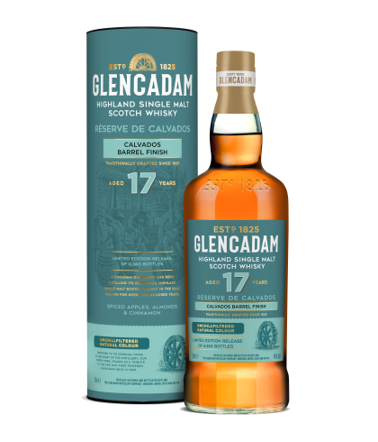 Fles Glencadam 17 Years Old Calvados Cask Finish, single malt whisky, op voorraad bij slijterij t Bockje in Bathmen