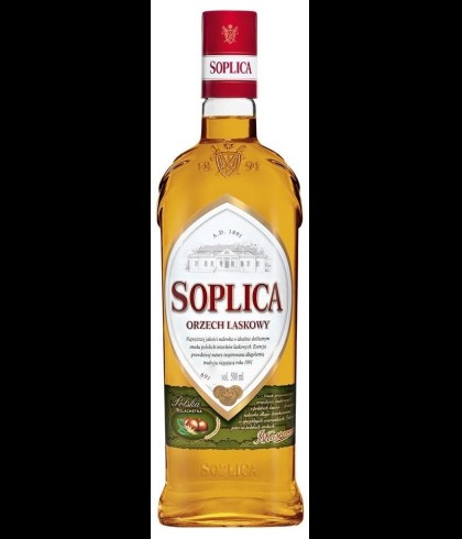 Fles Soplica Orzech Laskowy Hazelnoot likeur, wodka, op voorraad bij slijterij t Bockje in Bathmen