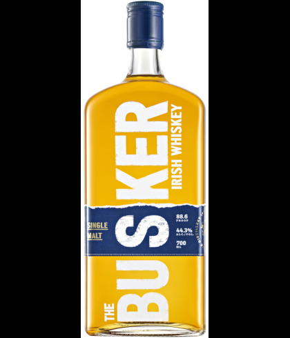 Fles The Busker Single Malt, Ierse whiskey van Royal Oak in County Carlow, op voorraad bij slijterij t Bockje in Bathmen