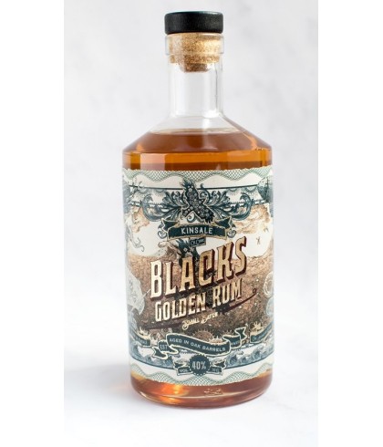 Fles Blacks Irish Golden Rum, rum, bij slijterij t Bockje in Bathmen