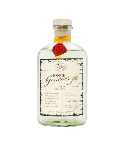 Fles Zuidam Jonge Genever, jenever van Zuidam, bij slijterij t Bockje in Bathmen