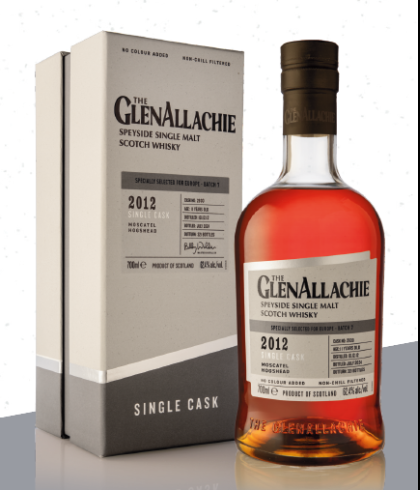 Fles GlenAllachie 11Y Moscatel Hogshead 2012, single malt whisky, op voorraad bij slijterij t Bockje in Bathmen