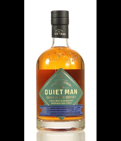 Fles The Quiet Man 12 Years Old Bordeaux Cask Finish, Ierse whiskey, op voorraad bij slijterij t Bockje in Bathmen