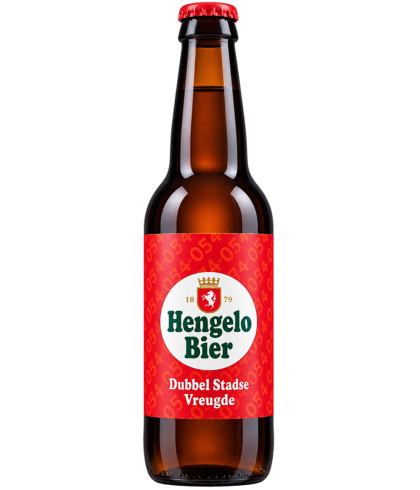 Fles Hengelo Bier Dubbel Stadse Vreugde, bier, bij slijterij t Bockje in Bathmen