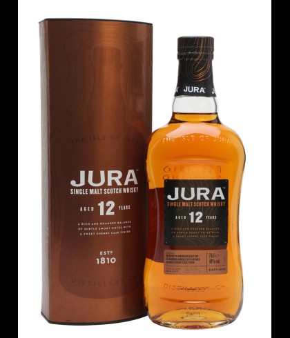 Fles single malt van Jura, op voorraad bij slijterij t Bockje in Bathmen