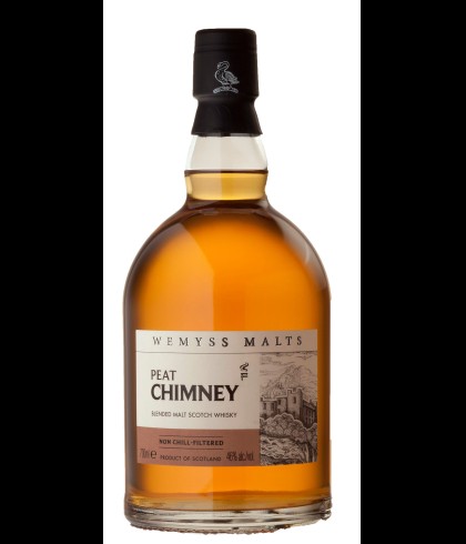 Fles Wemyss Peat Chimney, Schotse whisky gebotteld door Wemyss Malts, op voorraad bij slijterij t Bockje in Bathmen