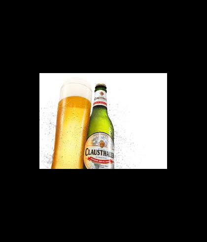 Flesje Clausthaler Alcoholvrij van 33 centiliter, alcoholvrij Duits bier, op voorraad bij slijterij t Bockje in Bathmen