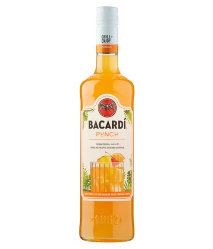 Fles Bacardi Punch, rum, bij slijterij t Bockje in Bathmen