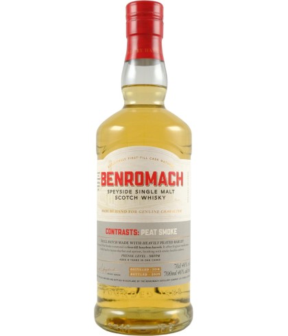 Fles Benromach Contrasts: Peat Smoke 2016, single malt whisky, op voorraad bij slijterij t Bockje in Bathmen