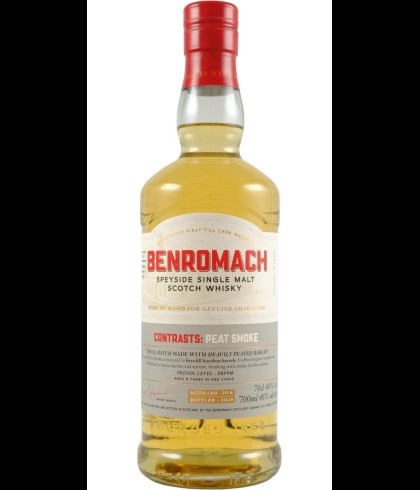 Fles Benromach Contrasts: Peat Smoke 2016, single malt whisky, op voorraad bij slijterij t Bockje in Bathmen