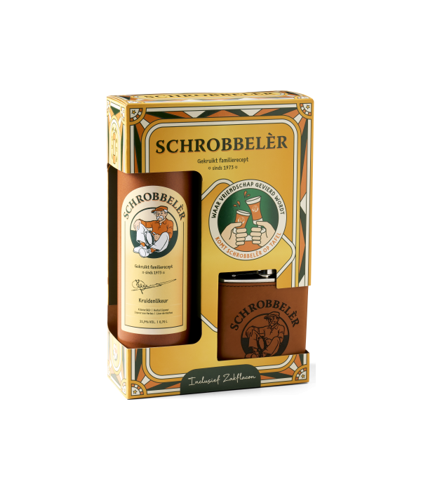 Schrobbelèr Geschenkverpakking met Luxe Zakflacon bij t Bockje in Bathmen