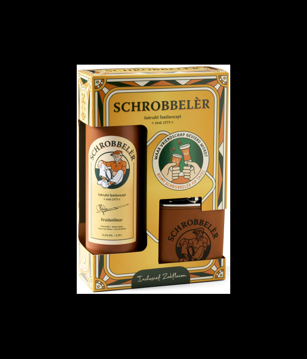 Schrobbelèr Geschenkverpakking met Luxe Zakflacon bij t Bockje in Bathmen