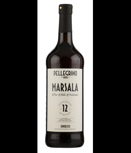 Fles Pellegrino Marsala Fine Semi Secco, marsala uit Sicilie, bij slijterij t Bockje in Bathmen