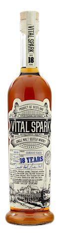 Fles The Maltman Vital Spark 18 Years Old Batch 0009, enkel vat gebotteld door The Maltman uit Glasgow, op voorraad bij slijterij t Bockje in Bathmen