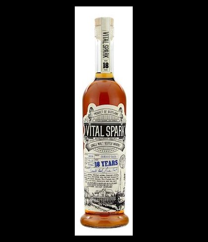 Fles The Maltman Vital Spark 18 Years Old Batch 0009, enkel vat gebotteld door The Maltman uit Glasgow, op voorraad bij slijterij t Bockje in Bathmen