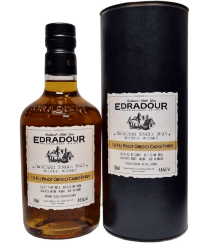 Fles Edradour 11Y 2015 Michael-Eppan Pinot Grigio #501-504, whisky, bij slijterij t Bockje in Bathmen