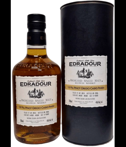 Fles Edradour 11Y 2015 Michael-Eppan Pinot Grigio #501-504, whisky, bij slijterij t Bockje in Bathmen