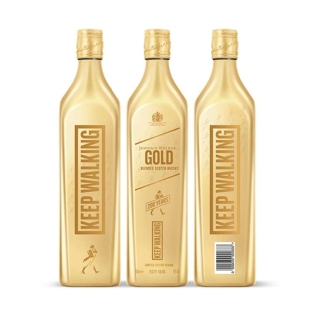 Fles blended Scotch van Johnnie Walker, op voorraad bij slijterij t Bockje in Bathmen