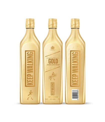 Fles blended Scotch van Johnnie Walker, op voorraad bij slijterij t Bockje in Bathmen