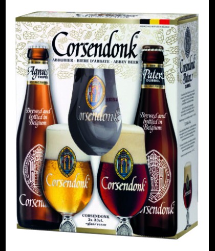 Fles Corsendonk Proefset met Glas, bier van Corsendonk, bij slijterij t Bockje in Bathmen