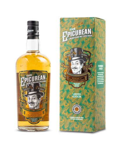 Fles The Epicurean Calvados Finish, Lowland blended malt van Douglas Laing, op voorraad bij slijterij t Bockje in Bathmen