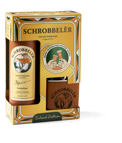 Geschenk Schrobbelèr Geschenkverpakking, bij slijterij ’t Bockje in Bathmen